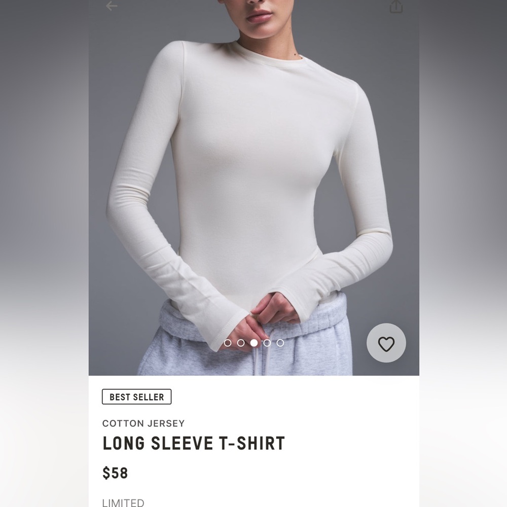 SKIMS cotton jersey long sleeve top